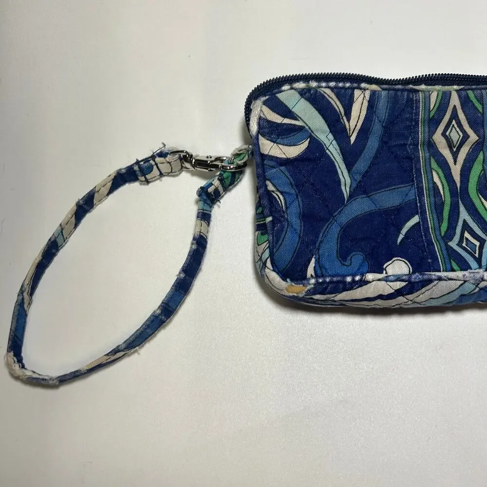 Vera Bradley Mediterranean Blue Paisley Tech Case Wallet Wristlet Women's Bag
